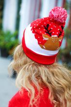 Load image into Gallery viewer, &quot;Oh Deer&quot; Rudolph Reindeer Pom-Pom Beanie