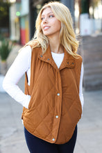 Load image into Gallery viewer, Layer Up Camel High Neck Quilted Puffer Vest
