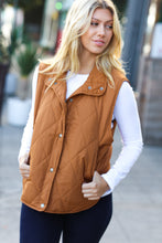 Load image into Gallery viewer, Layer Up Camel High Neck Quilted Puffer Vest