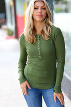 Load image into Gallery viewer, Olive Baby Waffle Snap Button Down Long Sleeve Top