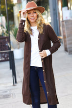 Load image into Gallery viewer, Walk The Walk Brown Ribbed Longline Cardigan