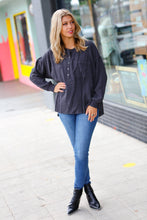 Load image into Gallery viewer, The Slouchy Ash Grey Gauze &amp; Waffle Henley Top