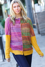 Load image into Gallery viewer, Wild About You Magenta &amp; Olive Space Dye Thermal Knit Top