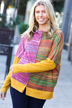 Load image into Gallery viewer, Wild About You Magenta &amp; Olive Space Dye Thermal Knit Top