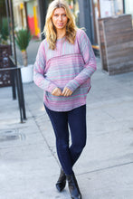 Load image into Gallery viewer, On The Run Magenta Multicolor Vintage Textured Knit Top