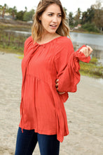 Load image into Gallery viewer, Sunset Viscose Crepe Raglan Babydoll Woven Top
