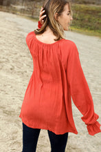Load image into Gallery viewer, Sunset Viscose Crepe Raglan Babydoll Woven Top