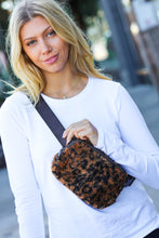 Load image into Gallery viewer, Leopard Sherpa Zipper Buckle Belt Sling