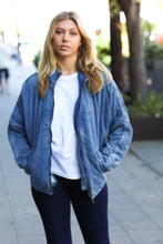 Load image into Gallery viewer, Be Your Best Denim Cotton Quilted Zip Up Jacket