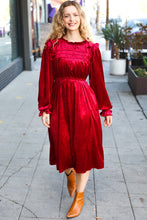Load image into Gallery viewer, Be Your Own Star Ruby Mock Neck Velvet Dress