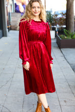 Load image into Gallery viewer, Be Your Own Star Ruby Mock Neck Velvet Dress
