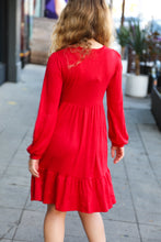 Load image into Gallery viewer, Lady In Red Hacci Fit &amp; Flare Ruffle Dress