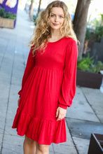 Load image into Gallery viewer, Lady In Red Hacci Fit &amp; Flare Ruffle Dress