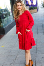 Load image into Gallery viewer, Lady In Red Hacci Fit &amp; Flare Ruffle Dress