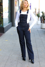 Load image into Gallery viewer, Just For You Dark Denim High Waist Wide Leg Overalls