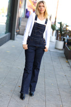 Load image into Gallery viewer, Just For You Dark Denim High Waist Wide Leg Overalls