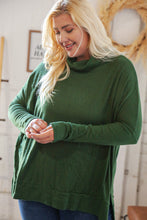 Load image into Gallery viewer, Hunter Green Cashmere Feel Turtleneck Sweater