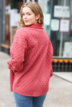 Load image into Gallery viewer, Marsala Quilted Knit Button Down Shacket