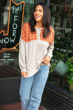 Load image into Gallery viewer, Plaid Cashmere Feel Two Tone Button Down Top