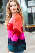 Load image into Gallery viewer, Make Your Day Magenta Honeycomb Knit Button Down Cardigan