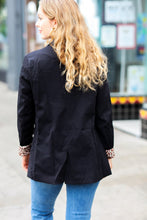 Load image into Gallery viewer, Feeling Bold Black Leopard Tailored Collar Lapel Blazer