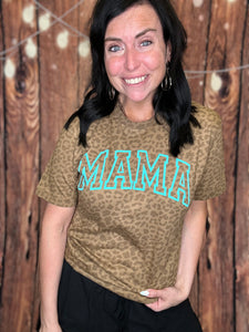 Mama puff leopard tee