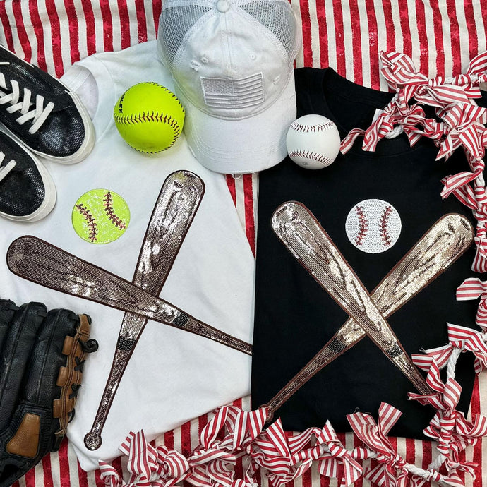 Baseball/softball bat sequin tee