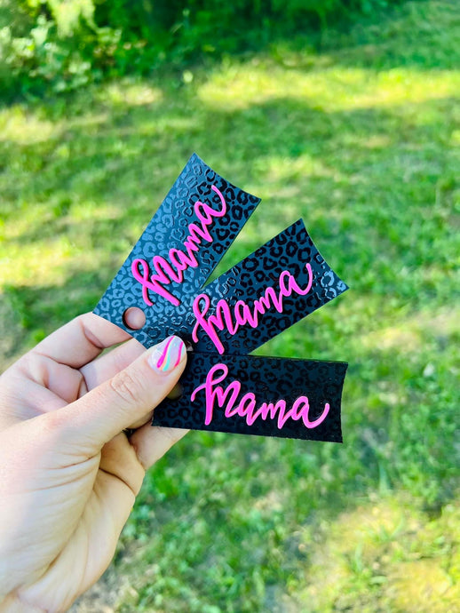 Black leopard Mama cup topper