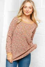 Load image into Gallery viewer, Floral Cross Stitch Thermal Pullover