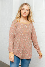 Load image into Gallery viewer, Floral Cross Stitch Thermal Pullover