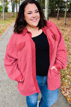 Load image into Gallery viewer, Marsala Quilted Knit Button Down Shacket