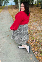Load image into Gallery viewer, It&#39;s Your Day Black Ditzy Floral Smocked Waist Midi Skirt