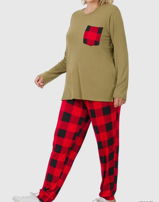 Buffalo Plaid Jogger Set- CV