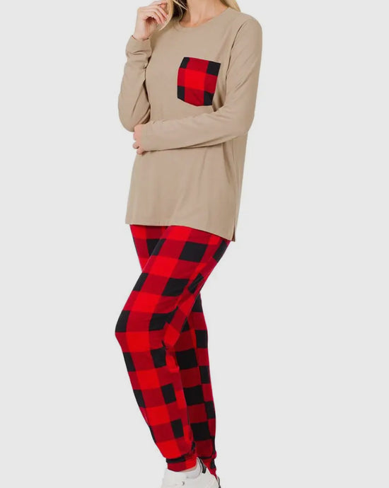 Buffalo Plaid Jogger Set