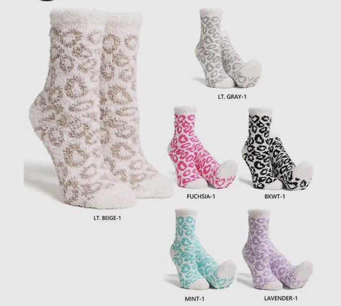 Leopard Mini Crew Socks