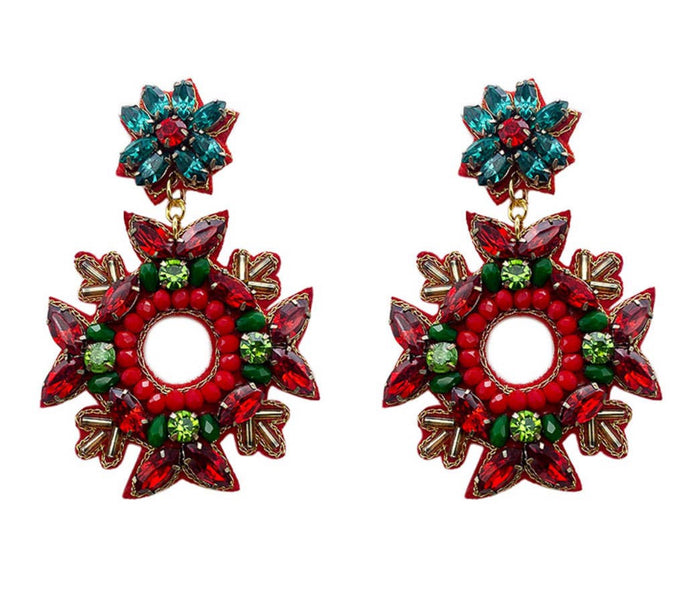 Bejeweled Wreath Earrings