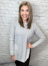 Load image into Gallery viewer, Melange Baby Waffle Long Sleeve Top in Light Grey