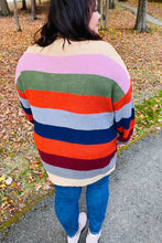 Load image into Gallery viewer, Just A Dream Multicolor Striped Slouchy Open Cardigan