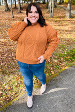 Load image into Gallery viewer, Joyful Days Rust Cable Knit Tassel Fringe Sweater
