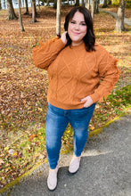 Load image into Gallery viewer, Joyful Days Rust Cable Knit Tassel Fringe Sweater