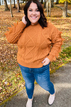 Load image into Gallery viewer, Joyful Days Rust Cable Knit Tassel Fringe Sweater