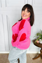 Load image into Gallery viewer, Cupid&#39;s Arrow Pink &amp; Red Heart Jacquard Sweater