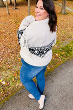 Load image into Gallery viewer, Ready For Anything Taupe &amp; Black Tassel Aztec Sweater