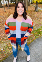 Load image into Gallery viewer, Just A Dream Multicolor Striped Slouchy Open Cardigan