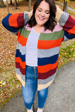 Load image into Gallery viewer, Just A Dream Multicolor Striped Slouchy Open Cardigan