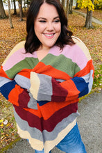 Load image into Gallery viewer, Just A Dream Multicolor Striped Slouchy Open Cardigan