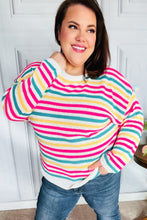 Load image into Gallery viewer, Bold &amp; Sassy Fuchsia Multi Stripe Pullover Sweater