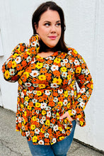 Load image into Gallery viewer, Rust Flat Floral Tiered Babydoll Top