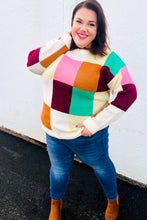 Load image into Gallery viewer, Adorable Ivory &amp; Camel Checker Jacquard Knit Sweater