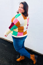 Load image into Gallery viewer, Adorable Ivory &amp; Camel Checker Jacquard Knit Sweater